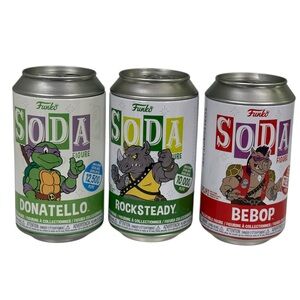 Funko Soda TMNT Donatello Rocksteady Bebop Vinyl Figure Lot Of 3 Sealed